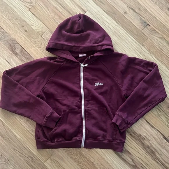 NWOT Redone Chain Stitch Distressed Hoodie Size Large - Picture 2 of 9